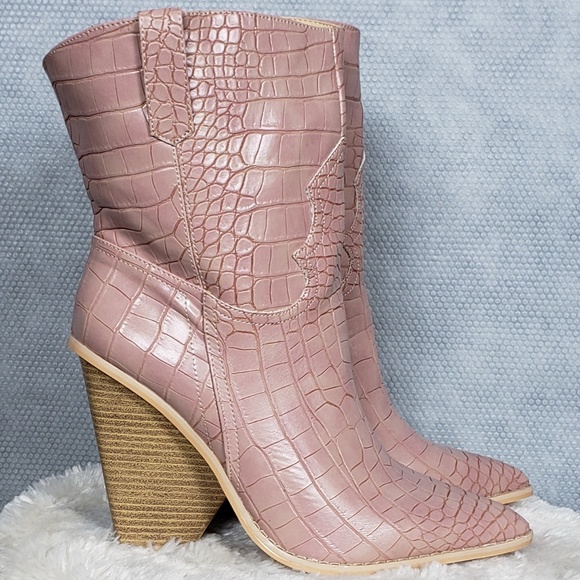 Mackin J Women Western Cowboy Wedge Boots Pink - Picture 5 of 8